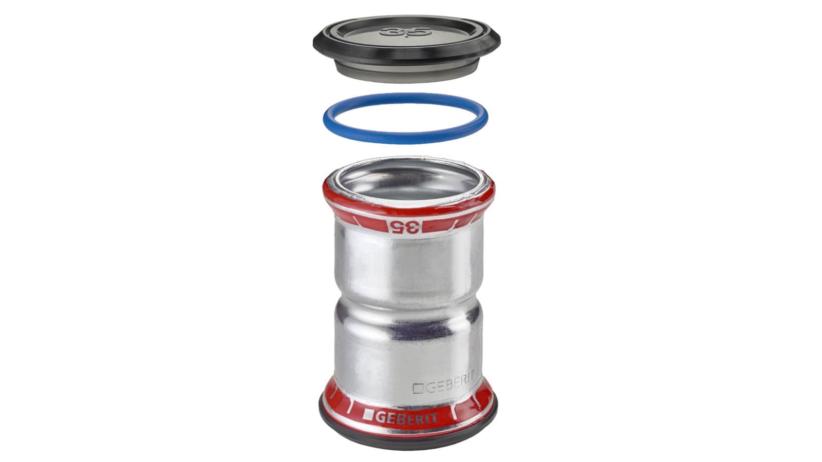 Geberit Mapress Acero al Carbono, FKM, azul para uso con medios que contienen aceite Geberit Mapress Acero al Carbono, FKM, azul para uso con medios que contienen aceite