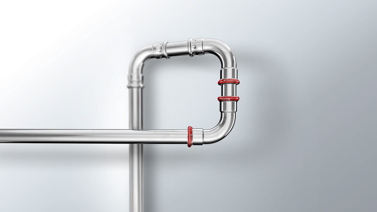 Accesorio Geberit Mapress Acero al Carbono con indicador de compresión rojo Accesorio Geberit Mapress Acero al Carbono con indicador de compresión rojo
